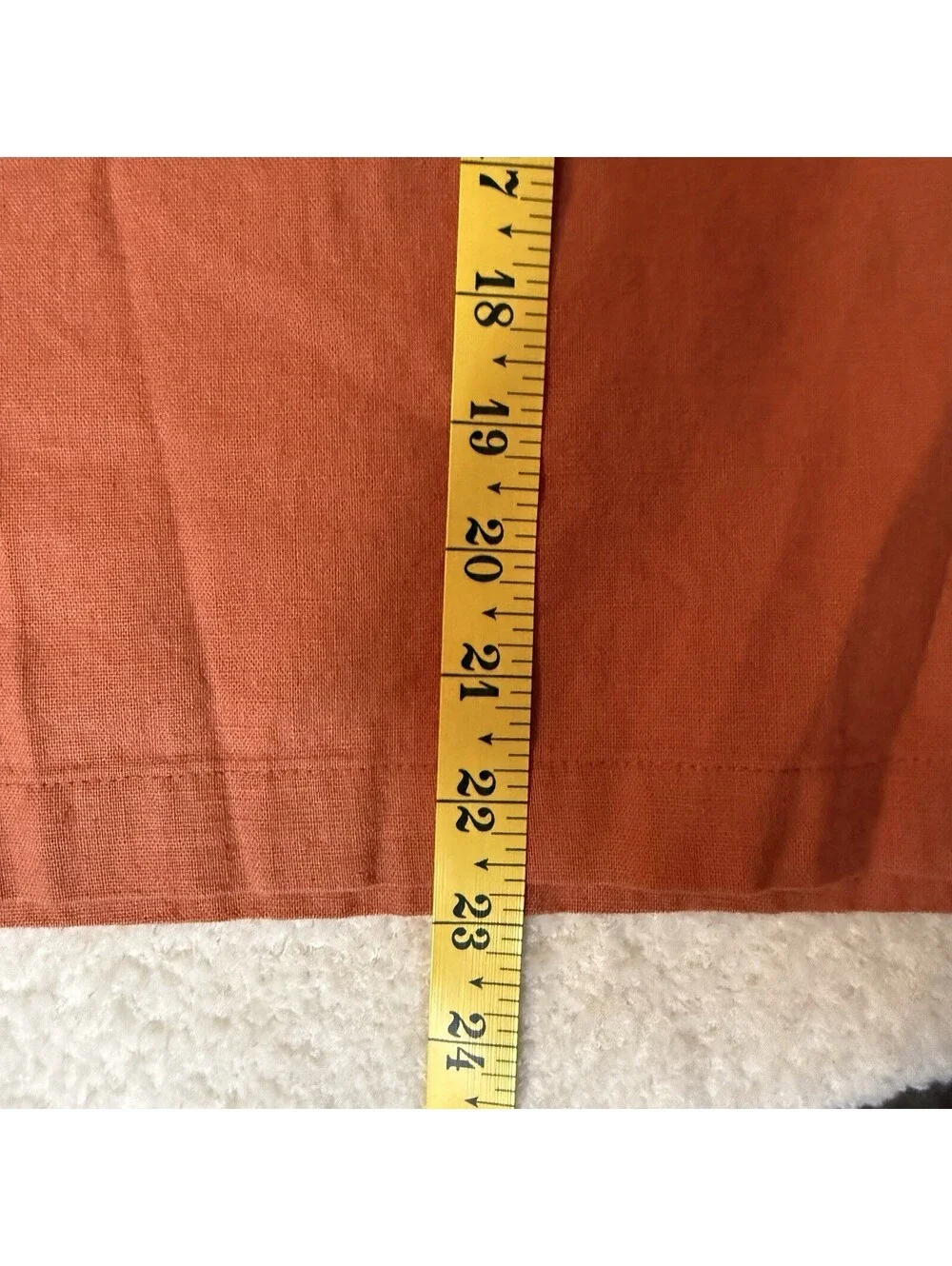 American Tall Men’s Linen Blend Shorts Orange 40XT Casual Flat Front